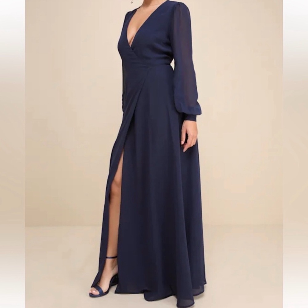 Lulus Elegant Navy Blue Maxi Dress
